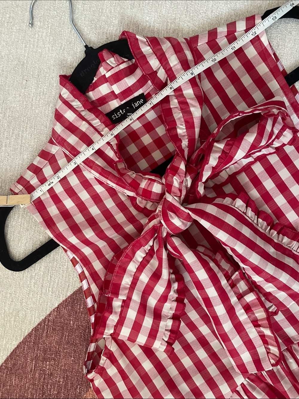 Sister Jane Stables Gingham Bow Midi Dress Sz S - Picture 9 of 10